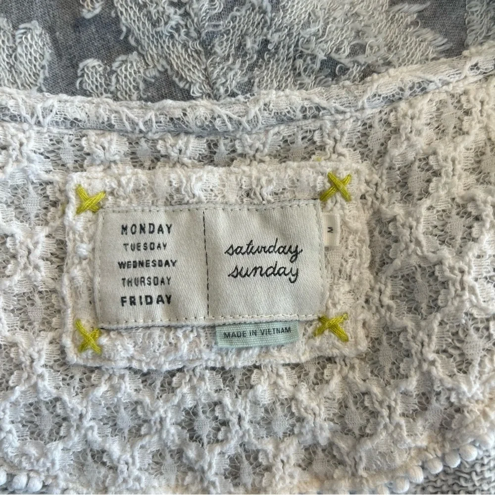 Saturday Sunday from Anthropologie Gray Draped Jacquard Sweater Vest, Medium